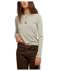 Free People - Nova T-Shirts Long Sleeve Clothing Xl 14) Cotton/Polyester - Lyst
