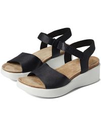 Ecco - Flowt Wedge Cork Sandal Shoes, Suede - Lyst