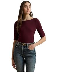 Ralph Lauren - Stretch Cotton Boatneck T-Shirts Clothing, Cotton/Elastane - Lyst