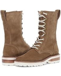 Frye - Leather Lace-Up Combat Booties - Lyst