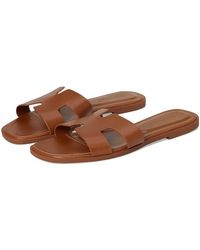 Steve Madden - Hadyn Leather Open Toe Slide Sandals - Lyst