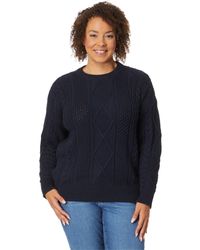 Madewell - Plus Rey Cotton Cable Crew Pullover - Lyst