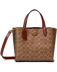 COACH - Coated Canvas Signature Willow Tote 24 Tan/rust One Size - Lyst