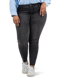 Kut From The Kloth - Plus Size Charlize High Rise Fab Ab Cigarette Leg-Raw Hem Jeans, Cotton/Denim/Lyocell - Lyst