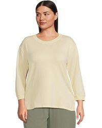 Mod-o-doc - 3/4 Sleeve Hi-Lo Tunic With Side Slits Sweatshirt Sm (Us 4-6) Cotton/Spandex - Lyst