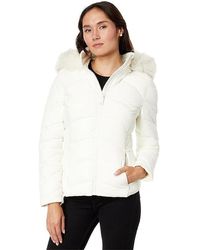 Calvin Klein Performance Walker Jacket W sweater Rib Drama Collar Fur Trimmed Hood in Black Lyst