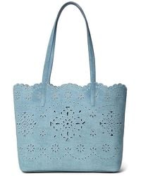 Kate Spade - Do It All Spade Flower Perforated Denim Large Tote Bag Tote Handbags, Leather/Suede - Lyst