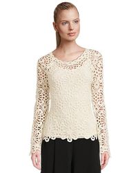 Norma Kamali - Shoulder Raglan Top Clothing Xs 2) Cotton/Crochet/Nylon - Lyst