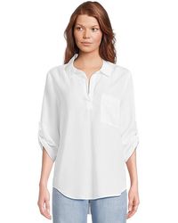 Mod-o-doc - Roll Tab Sleeve Patch Pocket Tunic Clothing Md (Us 8-10) Tencel - Lyst