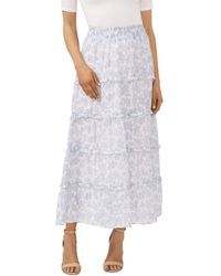 Cece - Smocked Tiered Maxi Skirt - Lyst