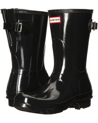 original short adjustable back gloss waterproof rain boot