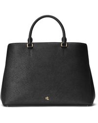 Lauren by Ralph Lauren - Crosshatch Leather Large Hanna Satchel - Lyst