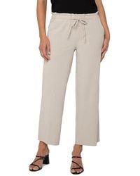 Liverpool Los Angeles - Mid-Rise Pull-On Tie Waist Wide Leg Ankle Pant 26 Clothing, Denim/Polyester/Rayon - Lyst