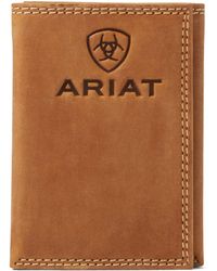 Ariat Mens Trifold Wallet With Floral Embossing And Lacing A3534701