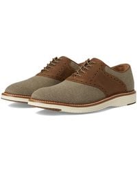 Johnston & Murphy - Upton Knit Saddle Slip On Shoes Taupe Knit/ Oiled Full Grain 8.5 M (D) Leather - Lyst