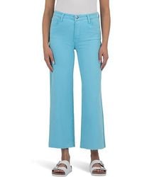 Kut From The Kloth - Meg High-Rise Fab Ab Wide Leg Raw Hem Jeans, Cotton/Denim/Spandex - Lyst