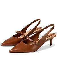 Franco Sarto - Khloe Pointed Toe Slingback Kitten Heel (Tawny Leather) High Heels - Lyst