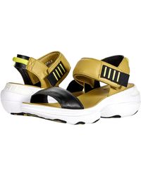 Sorel Leather Explorer Blitz Stride Sandals in Green | Lyst