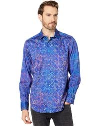 Robert Graham Brodie Long Sleeve Woven Shirt Blue