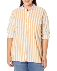 Madewell - The Plus Signature Poplin Oversized Shirt In Mixed Stripe - Lyst