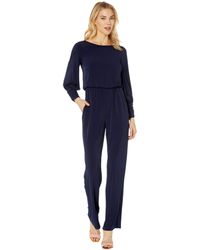 Vince Camuto Ity Blouson Jumpsuit With Gathered Cuff - Blue