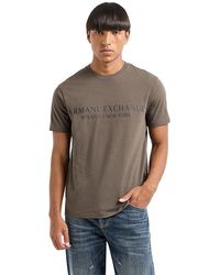 ARMANI EXCHANGE - Regular Fit Short Sleeve Milan New York Logo T-Shirts T Shirt, Cotton - Lyst