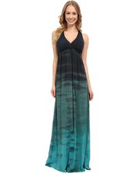 Lyst Nicole Miller Dequinn Jersey Maxi Dress In Orange Hard Tail Twisty Back Maxi Dress Black Women S Clothing Lyst