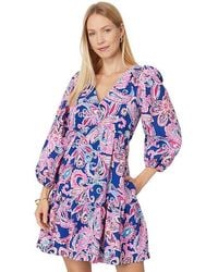 Lilly Pulitzer - Deacon 3/4 Sleeve V-Neck ( Flitting About) Dress - Lyst