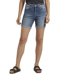 Silver Jeans Co. - Sure Thing High-rise Long Shorts L28517ekc303 - Lyst