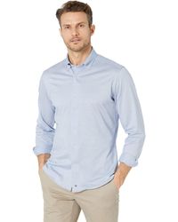 David Donahue Fusion Knit Shirt - Blue