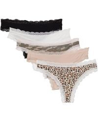 Honeydew Intimates - Aiden Lace Back Thong 5-pack - Lyst