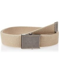 Columbia Military Web Belt - Adjustable One Size Cotton Strap And Metal Plaque Buckle - Natural