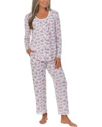 Eileen West Sweater Knit Long Sleeve Pajama Set - Pink
