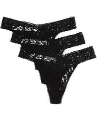 Hanky Panky - 3-Pack Original Rise Thong Underwear, Cotton/Lace/Nylon - Lyst