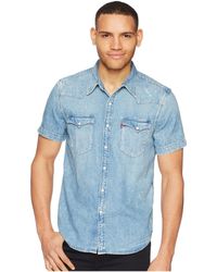 mens levi short sleeve denim shirt