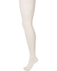 Hue Cable Sweater Tights - White