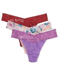 Hanky Panky - Signature Lace Original Rise Thong 3 Pack Underwear, Cotton/Lace/Nylon - Lyst