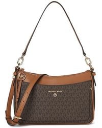 MICHAEL Michael Kors - Jet Set Charm Medium Top Zip Pochette Crossbody Cross Body Handbags/Acorn, Leather - Lyst