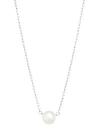 Dogeared Pearls Of...motherhood, Small Button White Pearl Necklace - Metallic