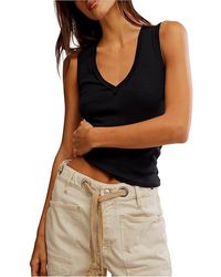 Free People - Neria Tank Top Clothing Md 8-10) Cotton/Down/Elastane - Lyst