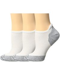Smartwool Phd Run Elite Micro 3-pair Pack (white/light Gray) Women's Crew Cut Socks Shoes
