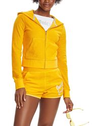 Juicy Couture Classic Juicy Hoodie With Palm Trees - Yellow