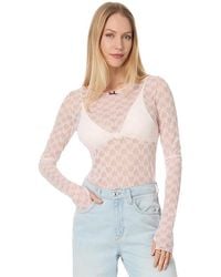 Free People - From Me To You Long Sleeve Clothing Lg 12) Nylon/Satin - Lyst