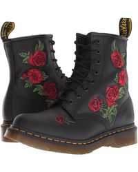rose embroidered doc martens