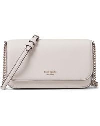 Kate Spade - Ava Pebbled Leather Flap Chain Wallet - Lyst