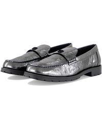 CoachコーチJocelyn Crinkle Leather Logo Loafersローファー Amazon.com | COACH Women's Jolene Loafer, Anthracite, 5