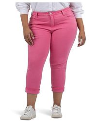 Kut From The Kloth - Plus Size Amy Crop Straight Leg- Roll Up Fray Jeans 24W, Cotton/Denim/Spandex - Lyst
