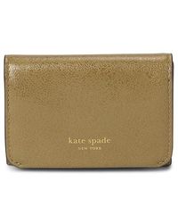 Kate Spade - Halo Glazed Leather Card Case Trifold Wallet Wallet Handbags, Leather/Suede - Lyst