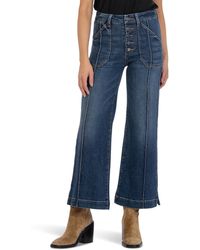 Kut From The Kloth - Meg High-rise Fab Ab Wide Leg In Friendly - Lyst
