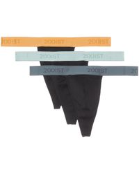 2xist - 2(x)ist Essential Cotton 3-pack Classic Thong (black With Buff Orange/black With Surf Spray/black Stormy Weathe) Underwear - Lyst